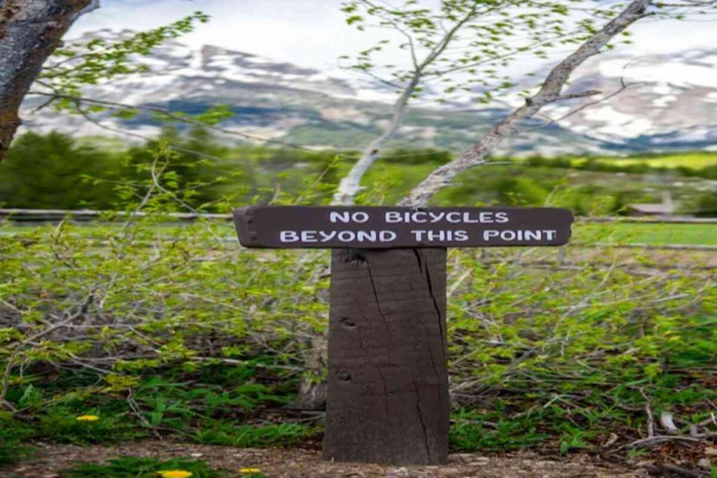 Mountain Manners em uma bicicleta