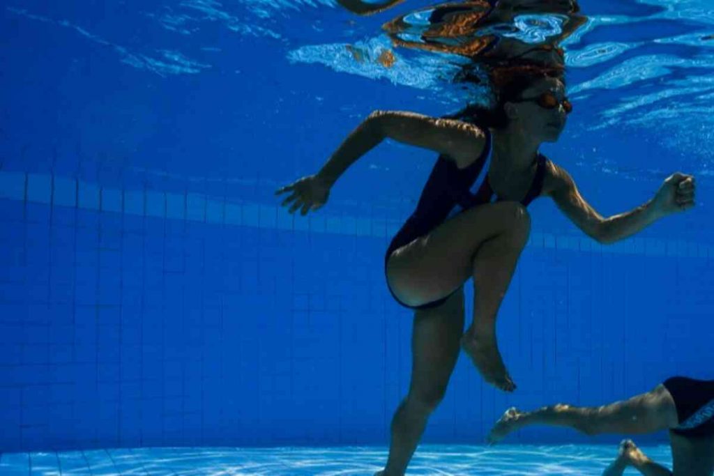 Reabilitação de corredor em uma piscina