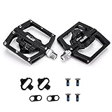 Pedal de bicicleta,KKcare Bike Pedal Mountain Bike SPD Pedais Liga de Alumínio Bicicleta Pedais Plataforma Dupla para MTB Mountain Bike Road Bike